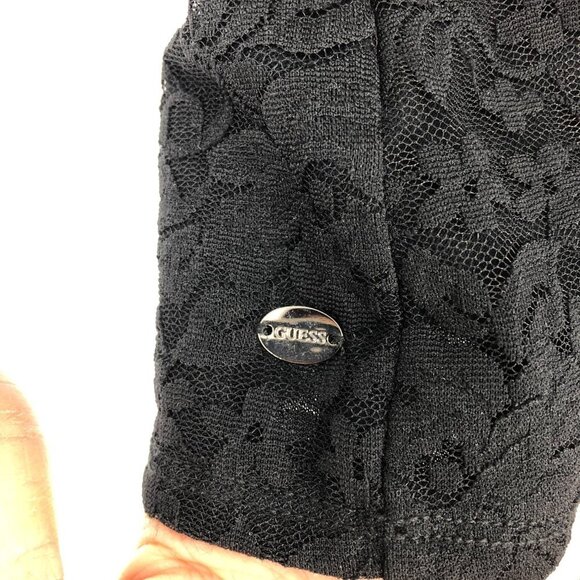 Guess Black Floral Lace camisole V Neck Spaghetti  Strap M - Picture 11 of 15